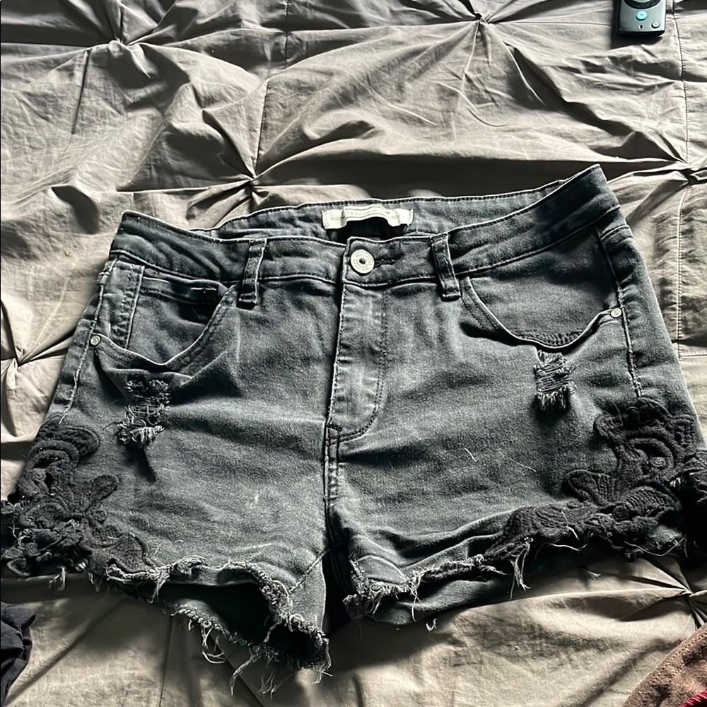 Women's Black Denim Shorts